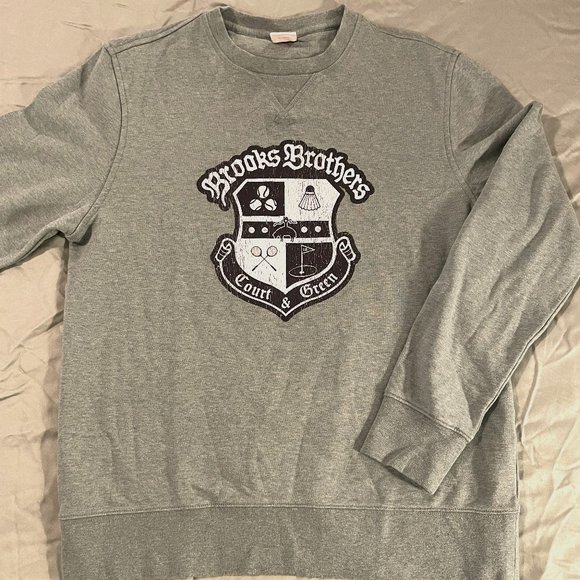 Brooks Brothers crest print crew sweatshirt - Picture 2 of 4